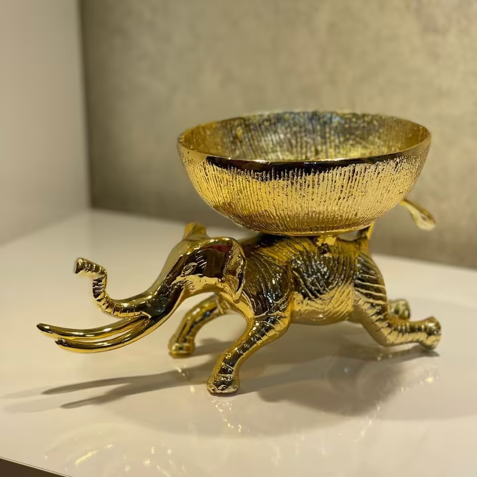 سرویس پذیرایی 4تیکه طرح فیل تضمینی بدون تغیر رنگ آبکاری نیکل و فورتیک