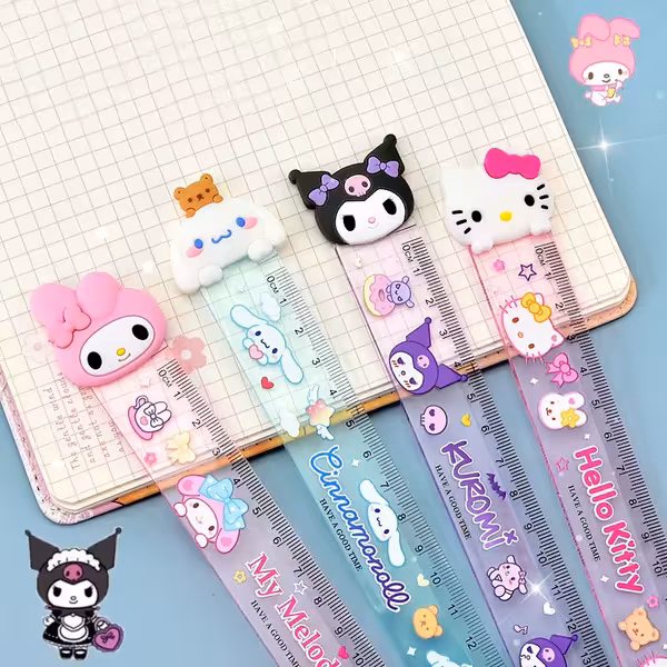 خط کش 15 سانتیمتری سر سیلیکونی طرح کورومی و ملودی