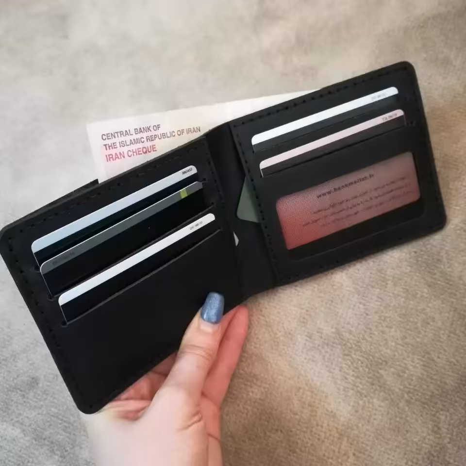 کیف پول جیبی چرم طبیعی گاوی