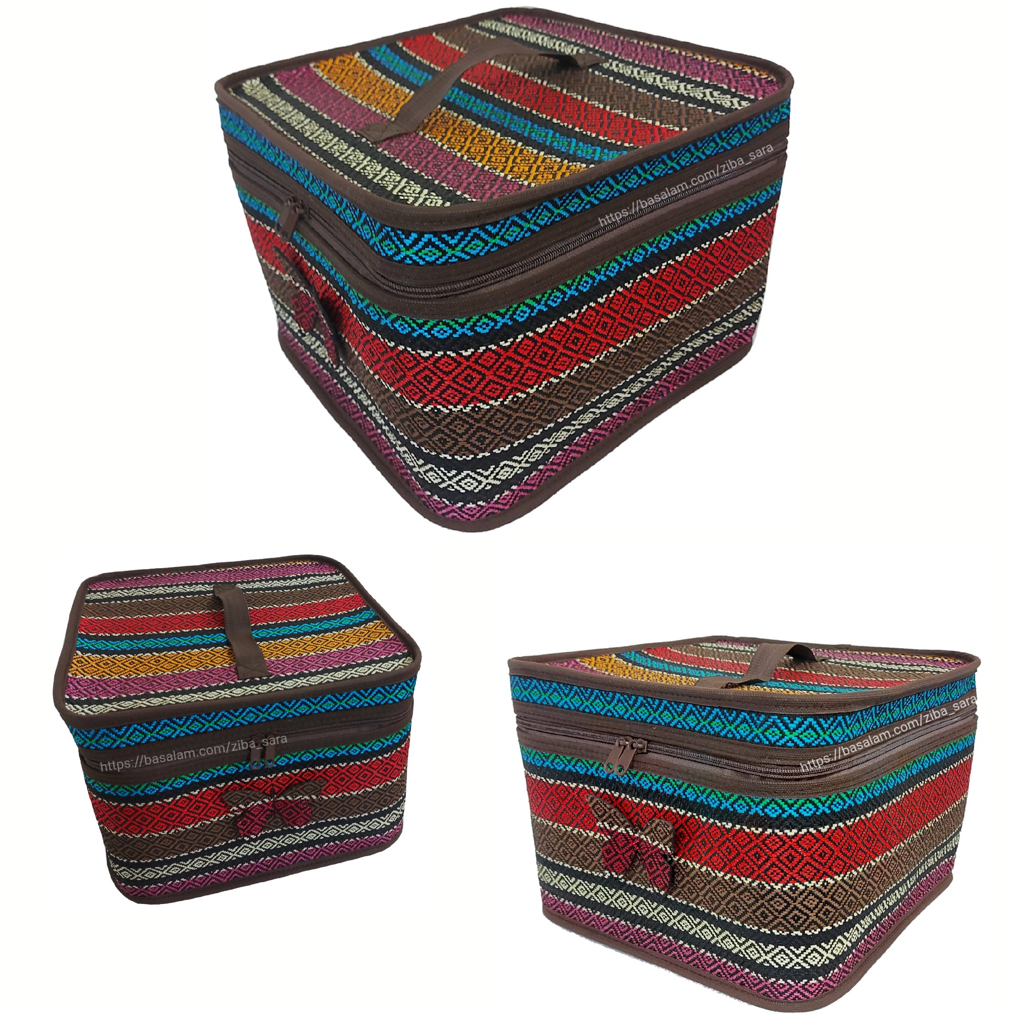 باکس نظم دهنده 3تکه در سه سایز جاجیم هفت رنگ کیفیت رقابتی 