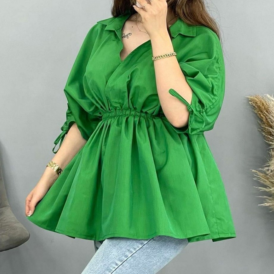 مانتو عروسکی تابستانه زنانه جنس داکرون کمر گتردار درجه یک