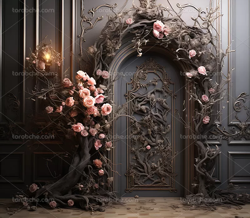 بک دراپ عکاسی شاخه درخت و گل | گرافیک با طعم تربچه