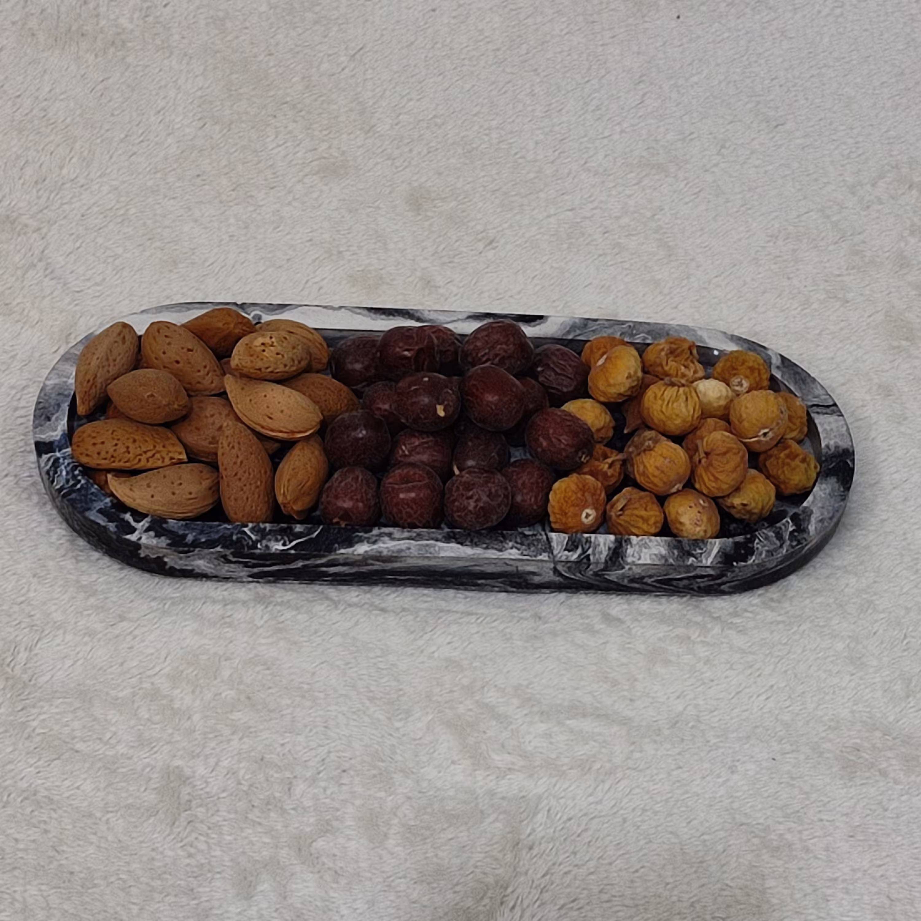 سینی بیضی لاکچری سنگ صنعتی