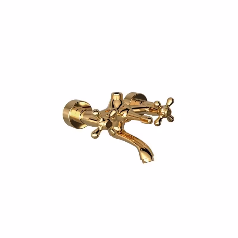 شیر دوش حمام شودر مدل باروک پلاس طلایی براق