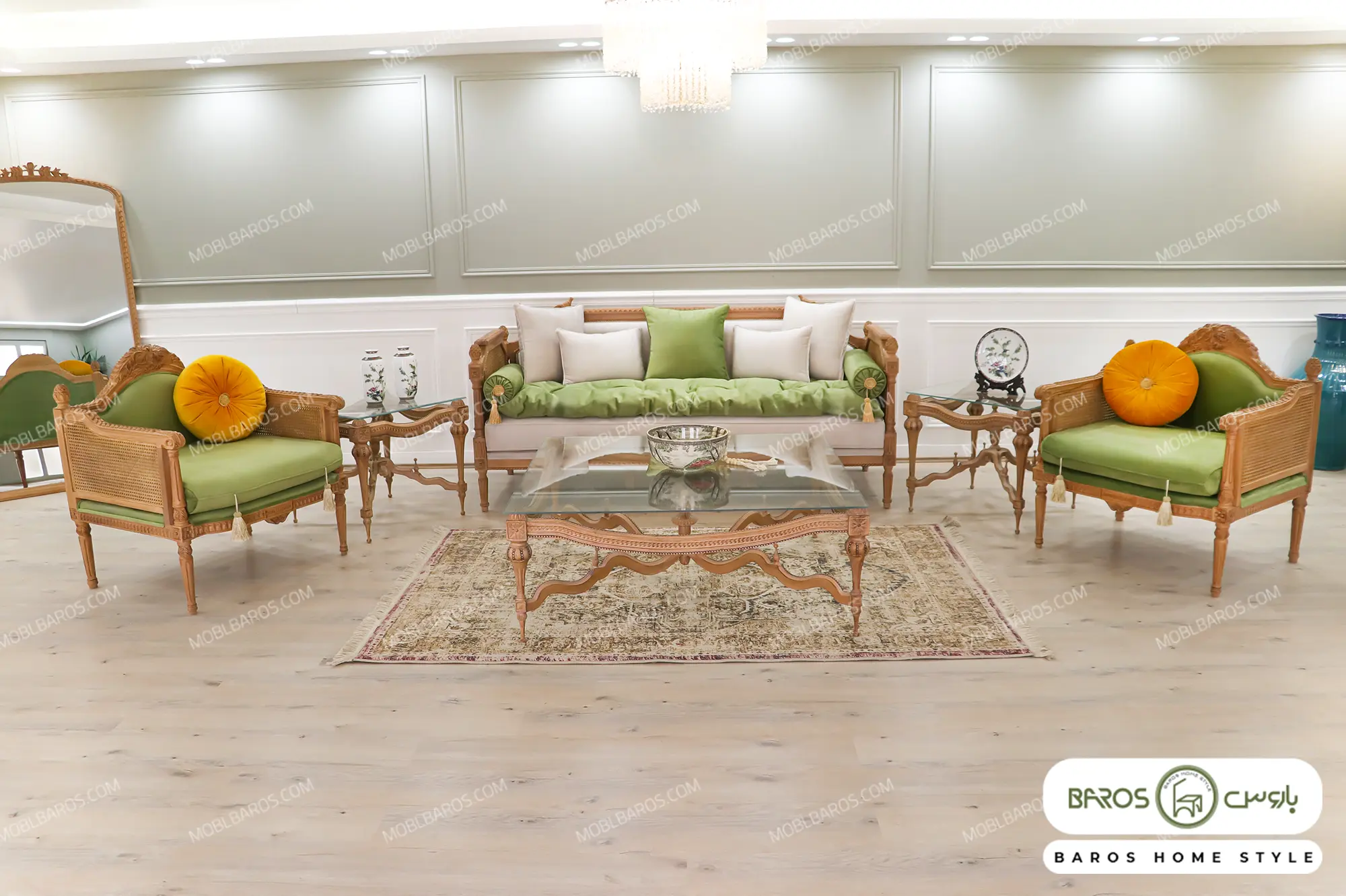 مبل نئوکلاسیک مصری و کاجی کد 14