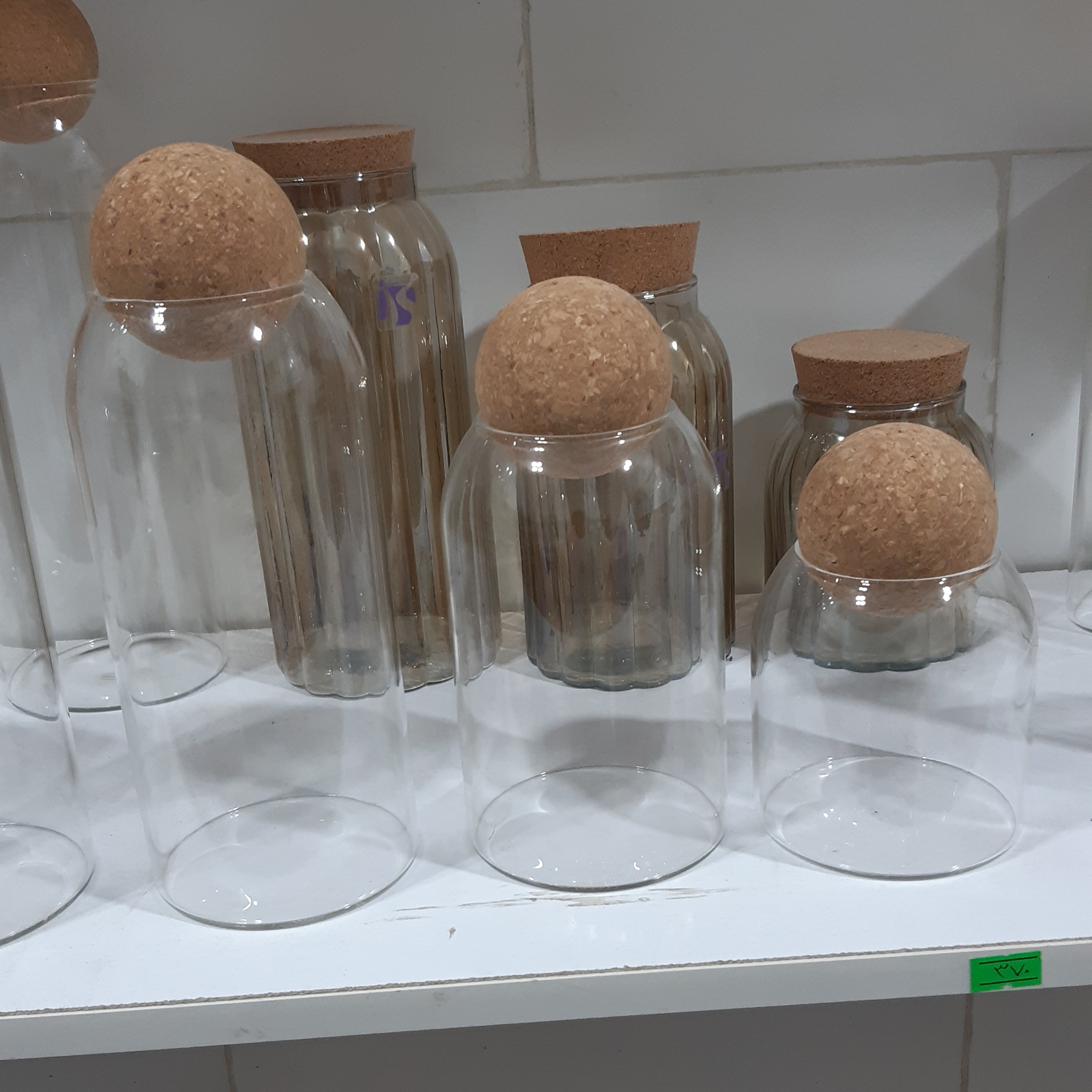 بانکه پیرکس درب چوب پنبه سه سایز