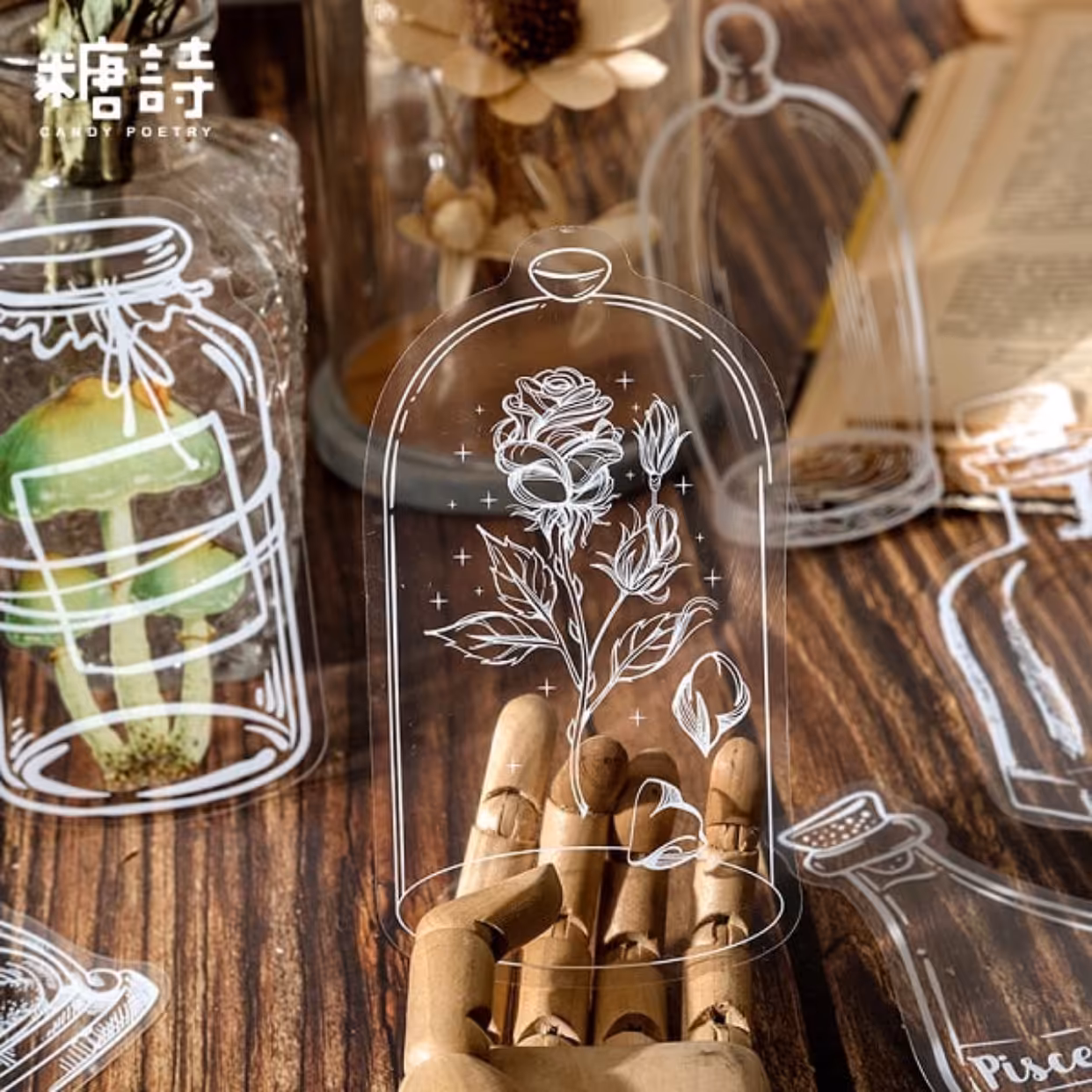 ست 20 عددی استیکر شفاف طرح بطری