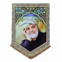 پرچم مخمل شهید حاج قاسم سلیمانی 50.70 کتیبه دفاع مقدس طرح مدافع حرم