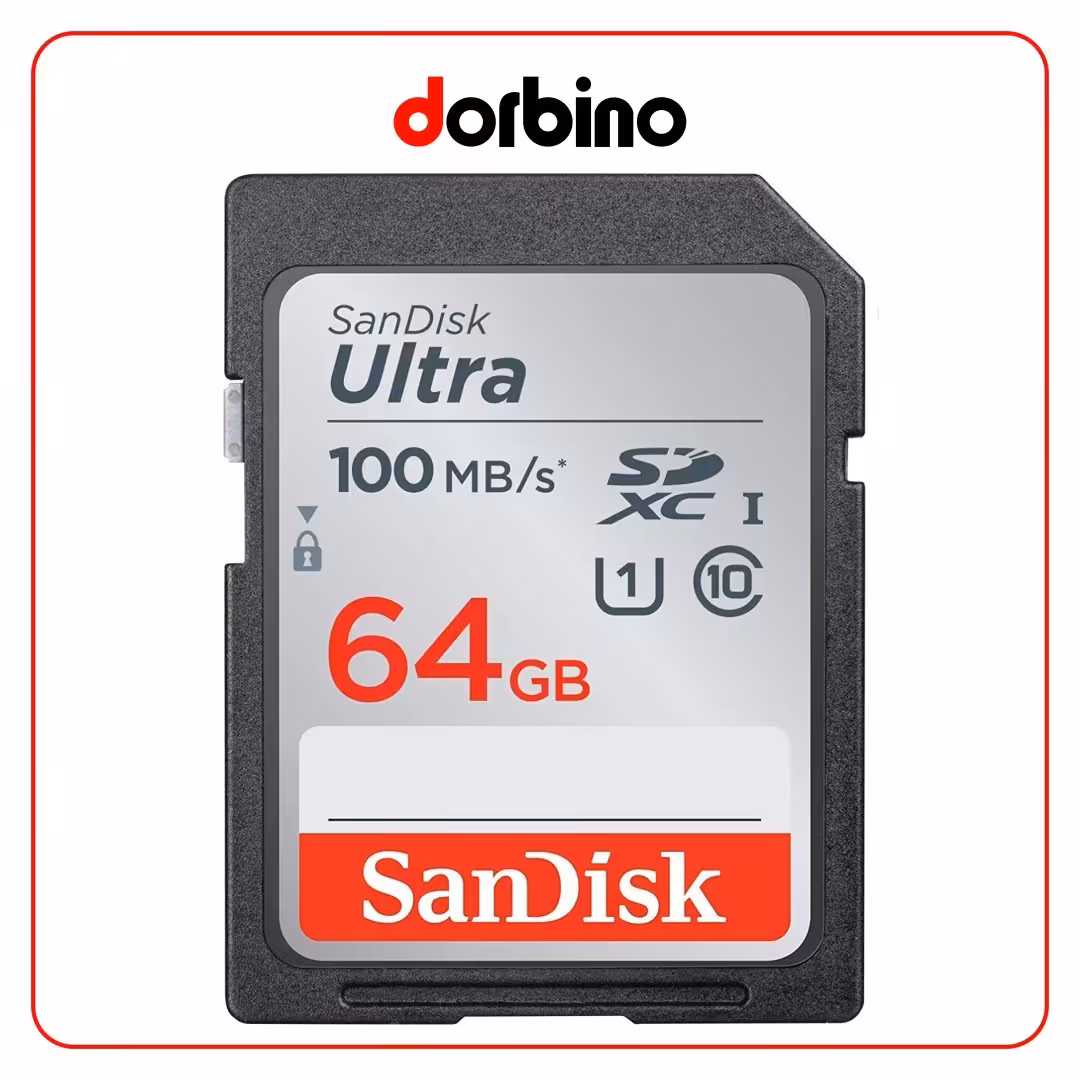 کارت حافظه SanDisk 64GB Ultra SDHC UHS-I 100MB/s Memory Card - فروشگاه دوربین دوربینو