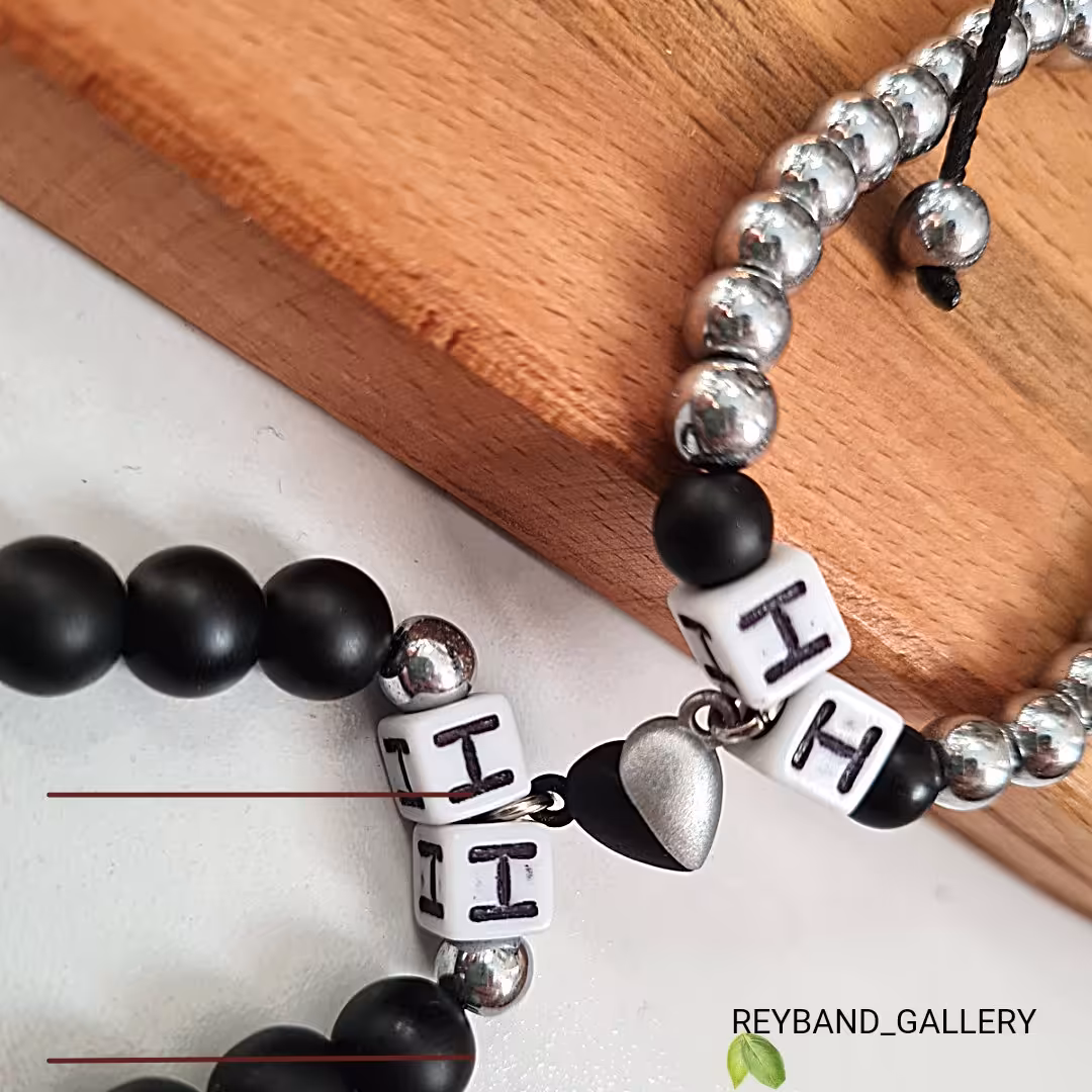 ست دستبند مردانه و زنانه آهن ربایی با حروف