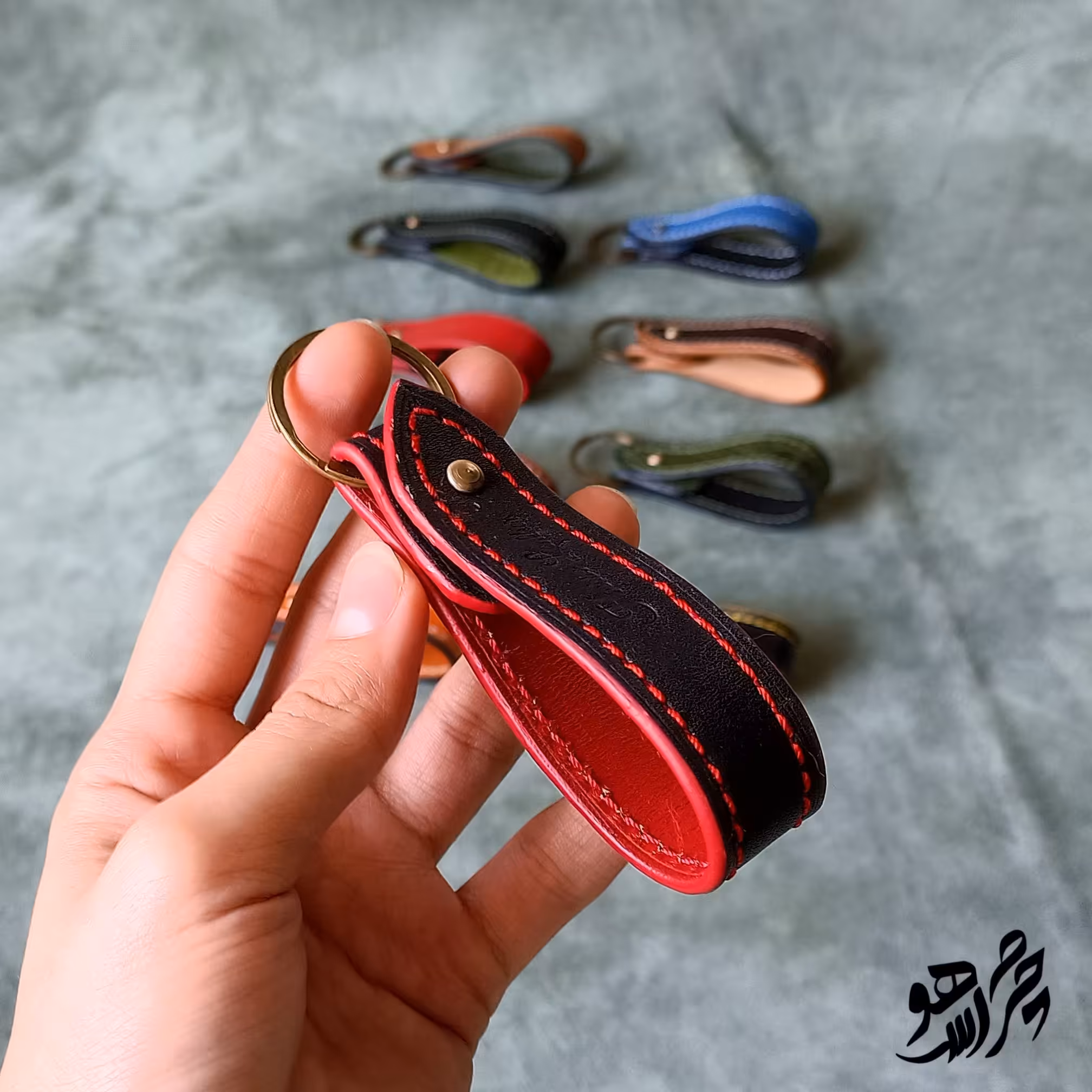 جاکلیدی چرم طبیعی 2رو