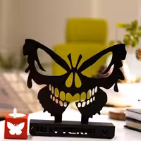 جاشمعی تندیس طرح پروانه و اسکلت