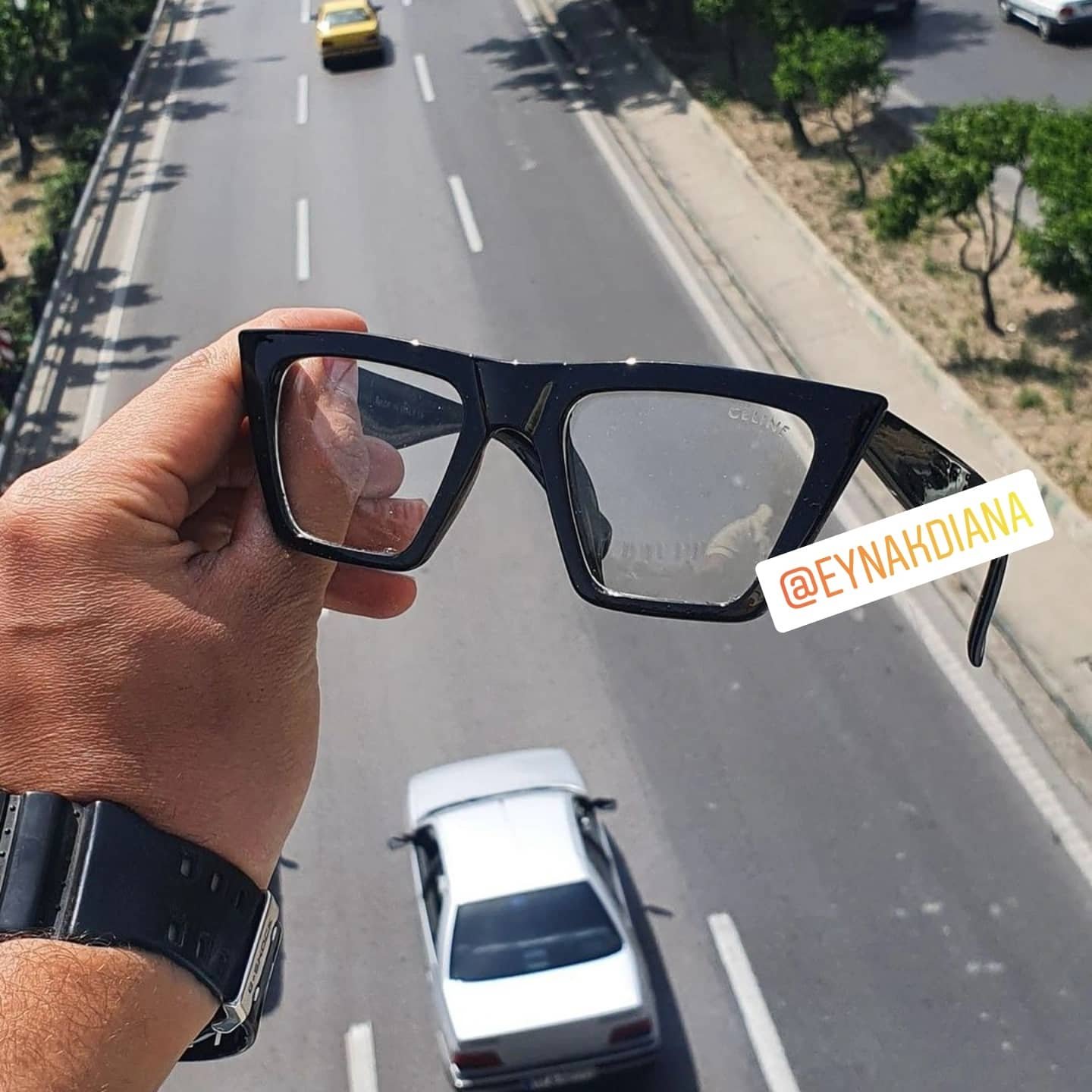 عینک طبی  وزیبایی سلین فیک کائوچویی گربه یی مشکی