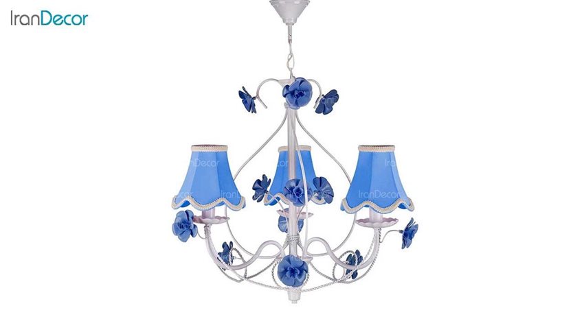 لوستر سه شعله چشمه نور مدل A2212/3 آبی