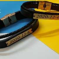 دستبند چرم با پلاک استیل و حک تاریخ ، نام ،...مدنظر شما قابل سفارش(پس کرایه) 