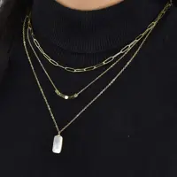 گردنبند استیل زنانه کد 6020