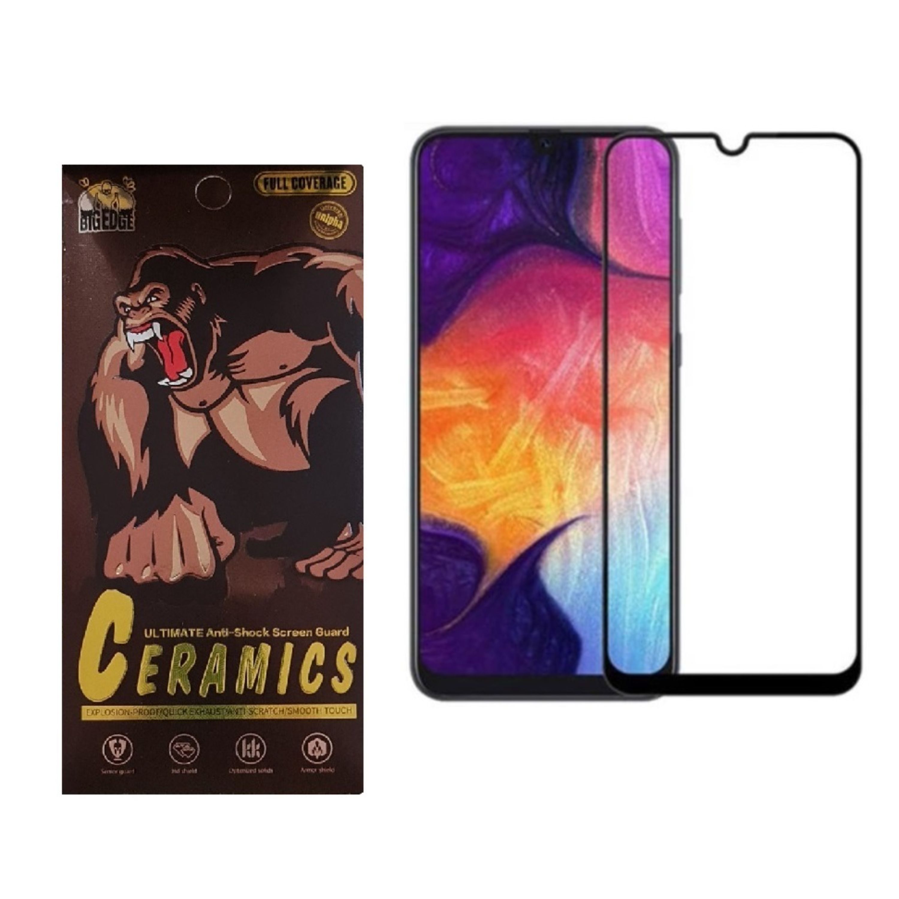 محافظ صفحه نمایش سرامیکی بیگ اج مناسب گوشی سامسونگ A12-A10-M10 مجموعه دو عددی