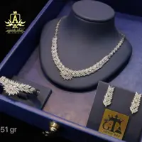 سرویس مارسا نقره 925 طرح جواهر روکش طلا