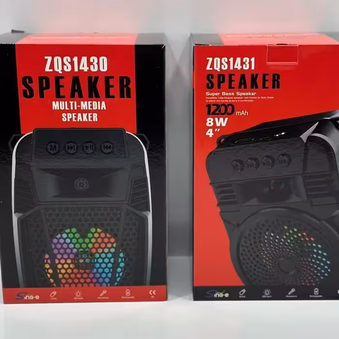 اسپیکر 4 اینچ  بلوتوث  فلش و قابلیت اتصال میکروفن مدل ZQS-1430 