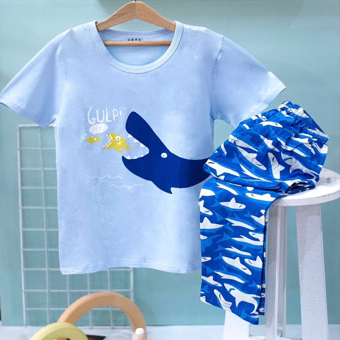 ست بلوز شلوار راحتی پسرانه خنک تابستانی مناسب 7تا 10 سال