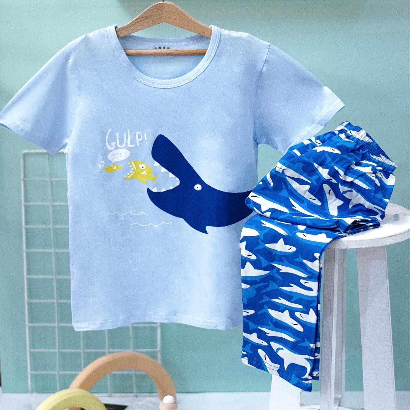 ست بلوز شلوار راحتی پسرانه خنک تابستانی مناسب 7تا 10 سال