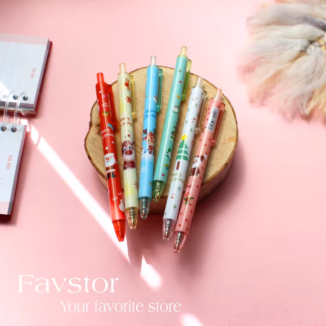 ست 6 عددی روان نویس کلیکی طرح کریسمس