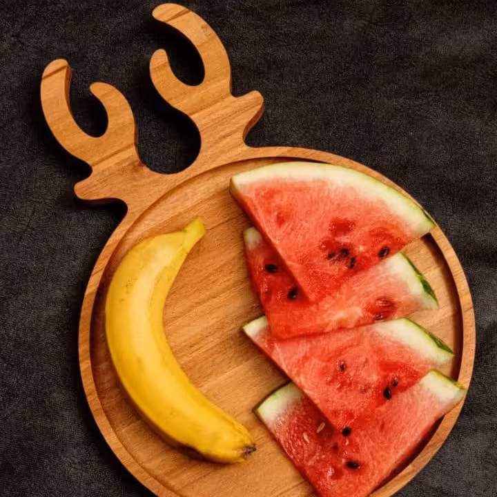 بشقاب بامبو چوبی  شاخ گوزن  مخصوص سرو غذا 