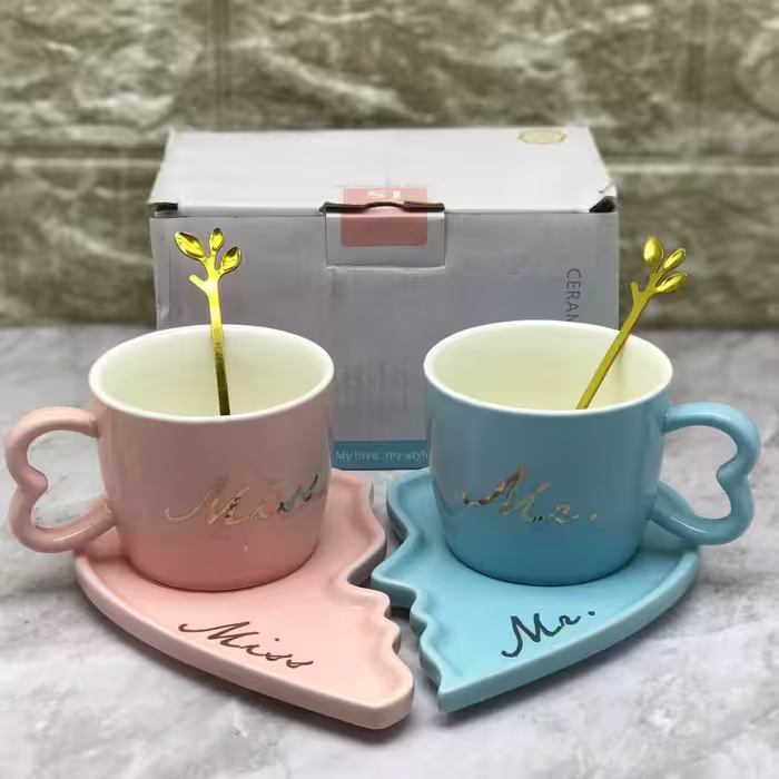 فنجان و نعلبکی جفتی
رنگ پاستیلی
