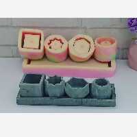 بیس خام گلدان های مینیاتوری مناسب رنگ آمیزی  و قالبگیری شیک و زیبا قالب سیلیکونی موجوده جنس از پودر سنگ هنری میباشد