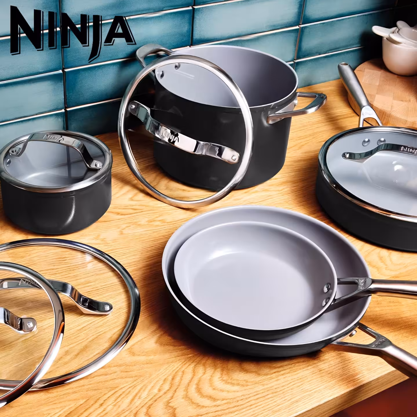 سرویس قابلمه قرن از برند نینجا مدل NeverStick ceramic pro