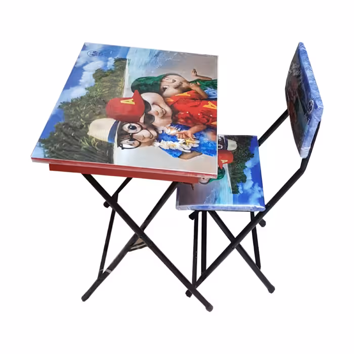 میز تحریر بدون باکس تاشو  - به همراه صندلی - طرح آلوین و سنجاب ها