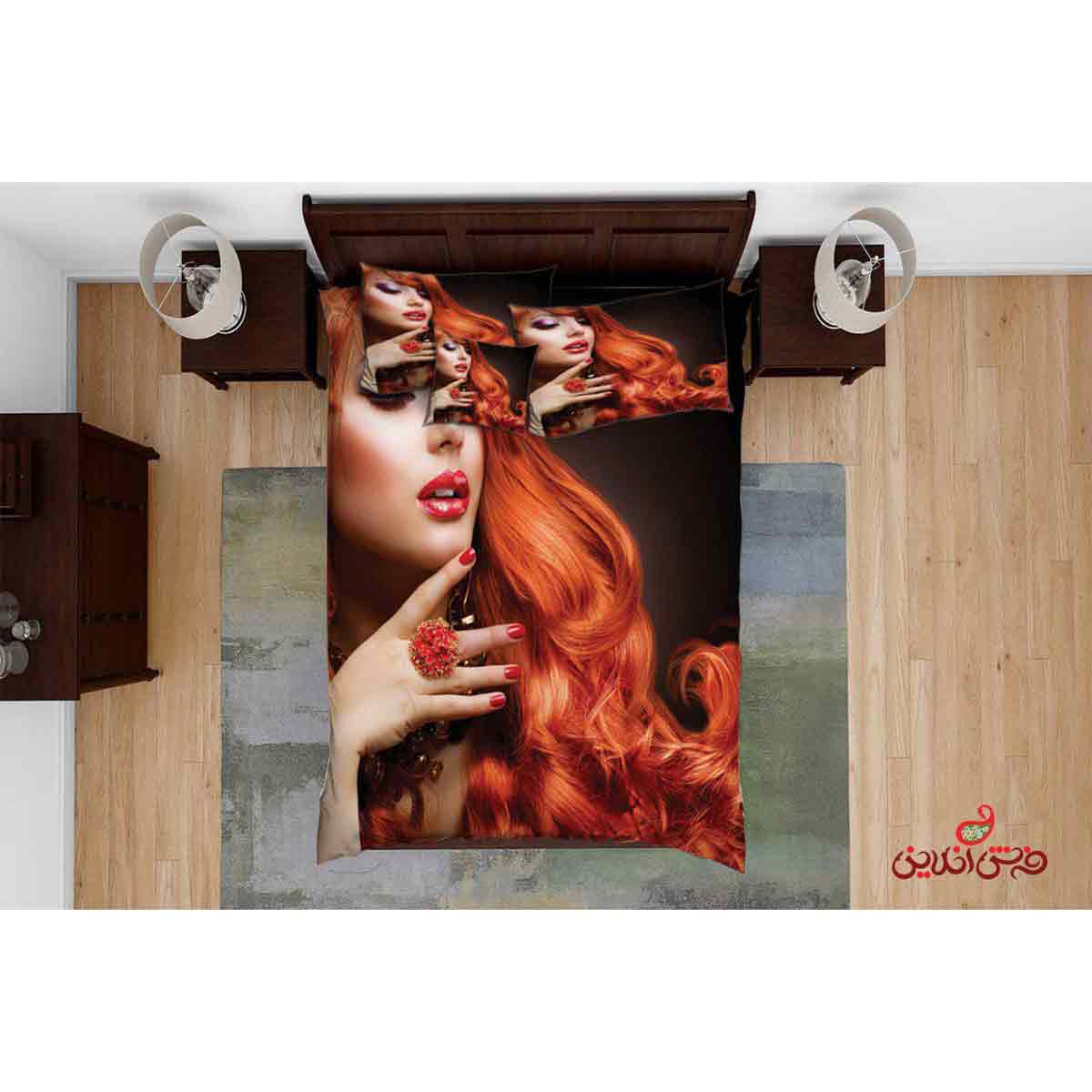 روتختی طرح چهره دختر مو نارنجی کد 2693