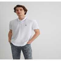 تی شرت یقه پولو سفید مردانه دار تعبیه شده 064164 27879 Mavi