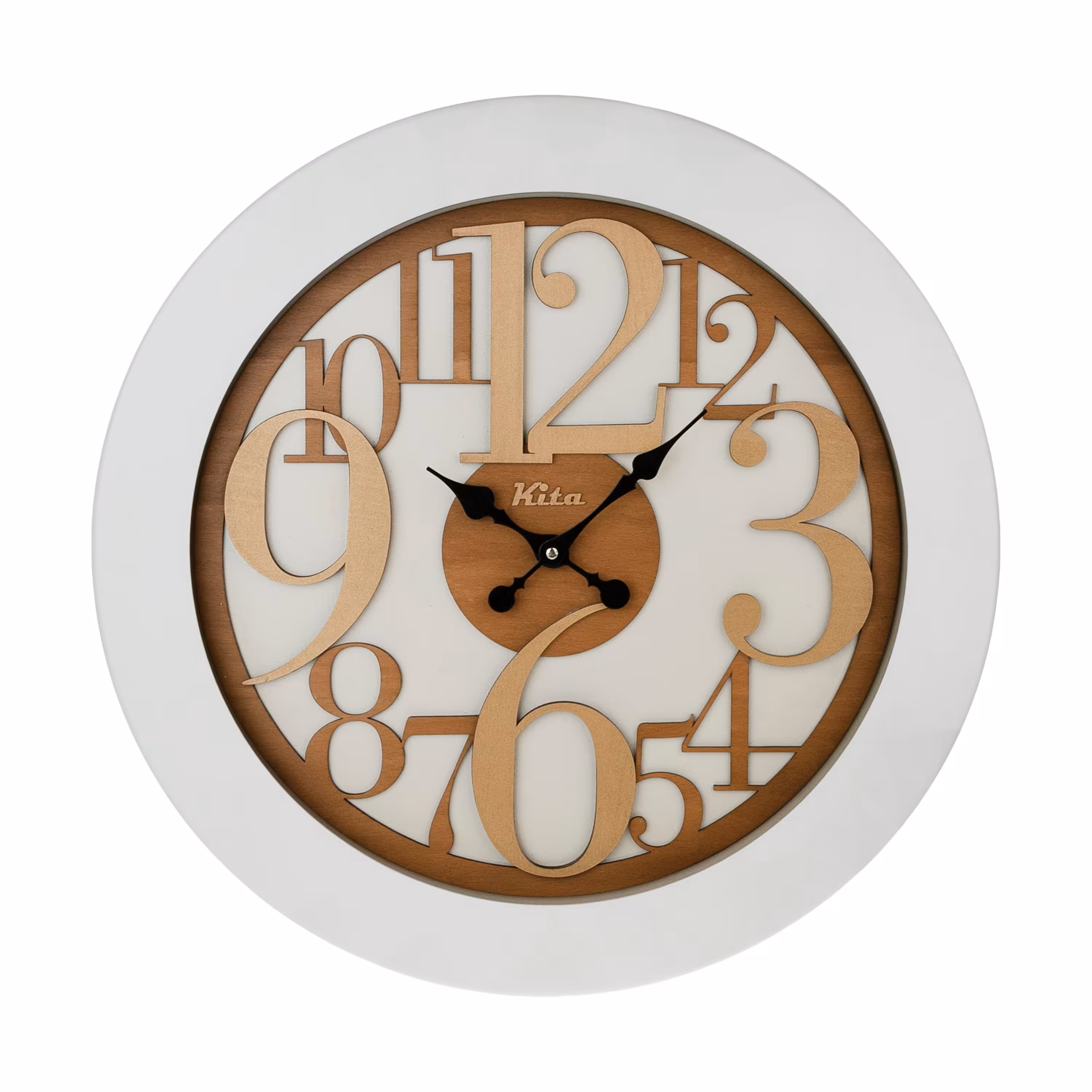 ساعت دیواری چوبی مدل کیتا رویال کد CKS 620-W60 - (قطر 60 cm)