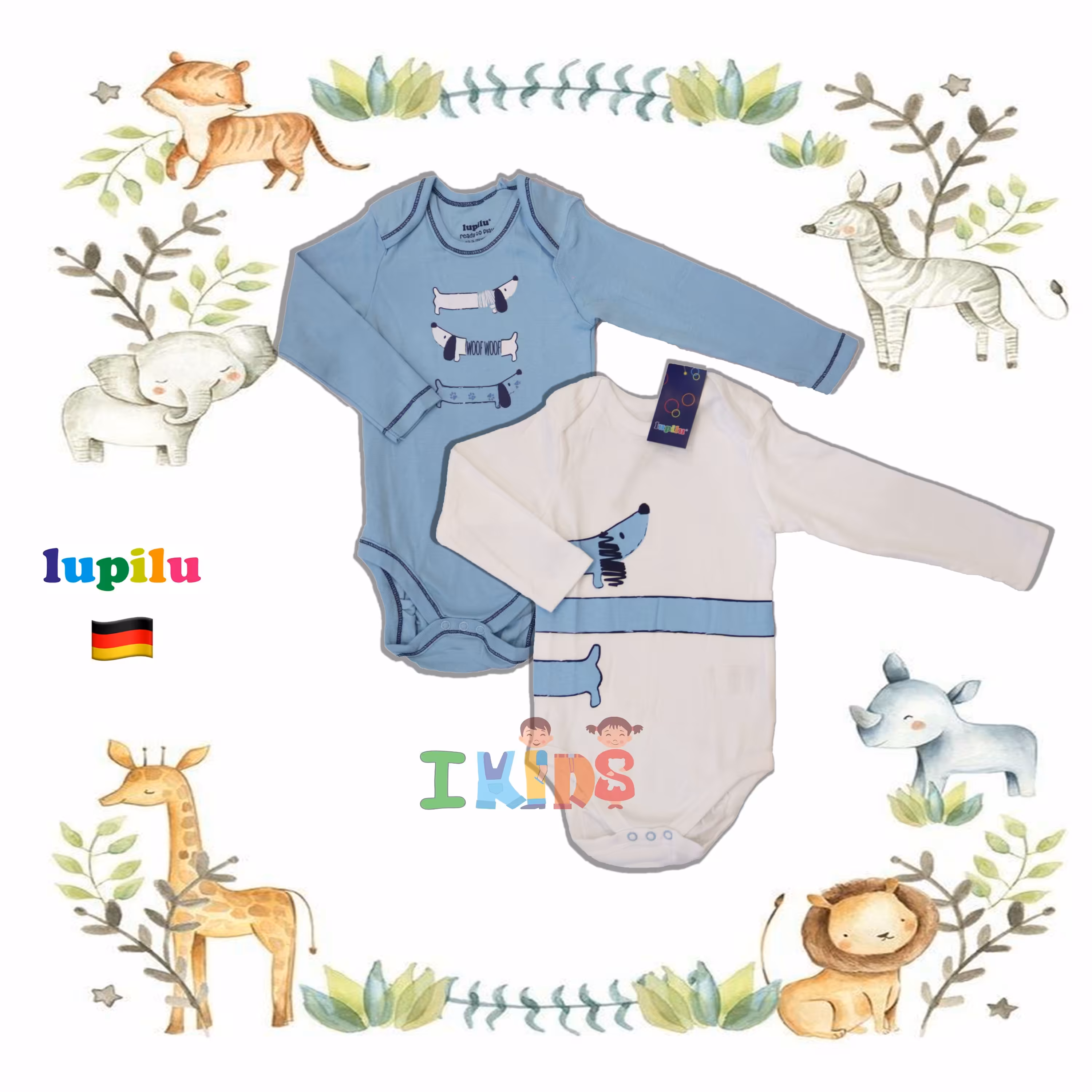 پک دوتایی بادی زیر دکمه نوزادی برند لوپیلو - lupilu آلمان