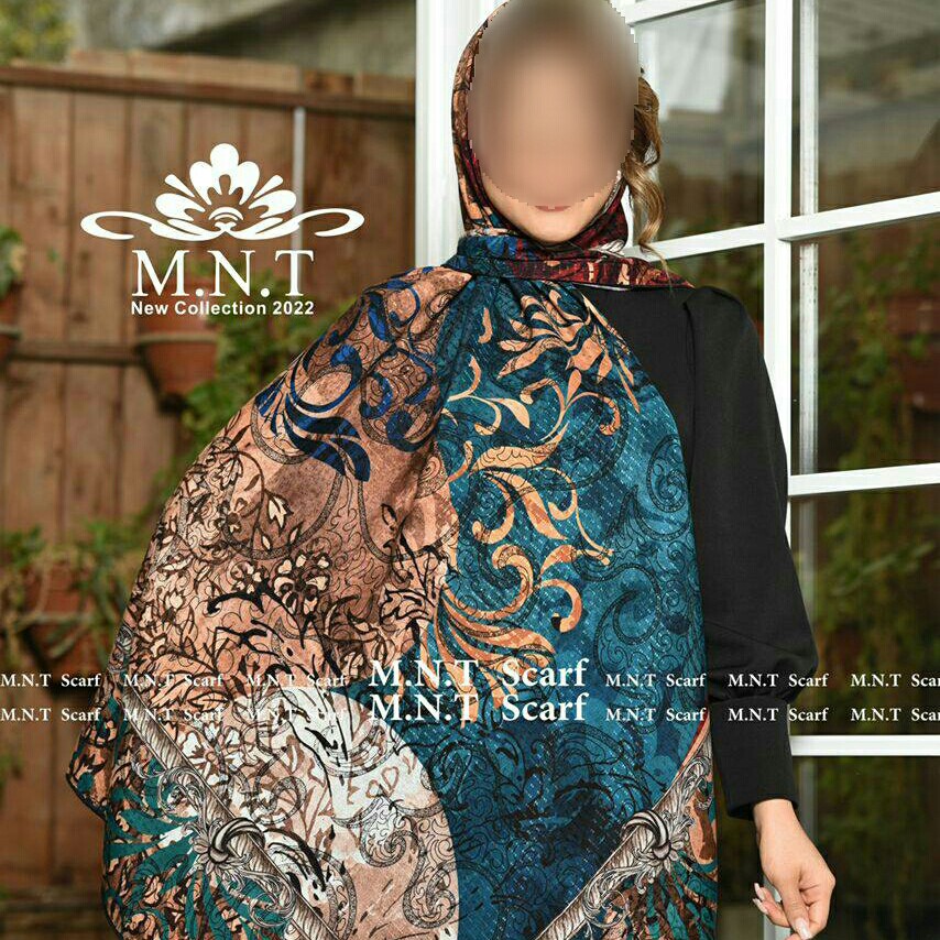 روسری کرپ حریر قواره بزرگ کد  0108