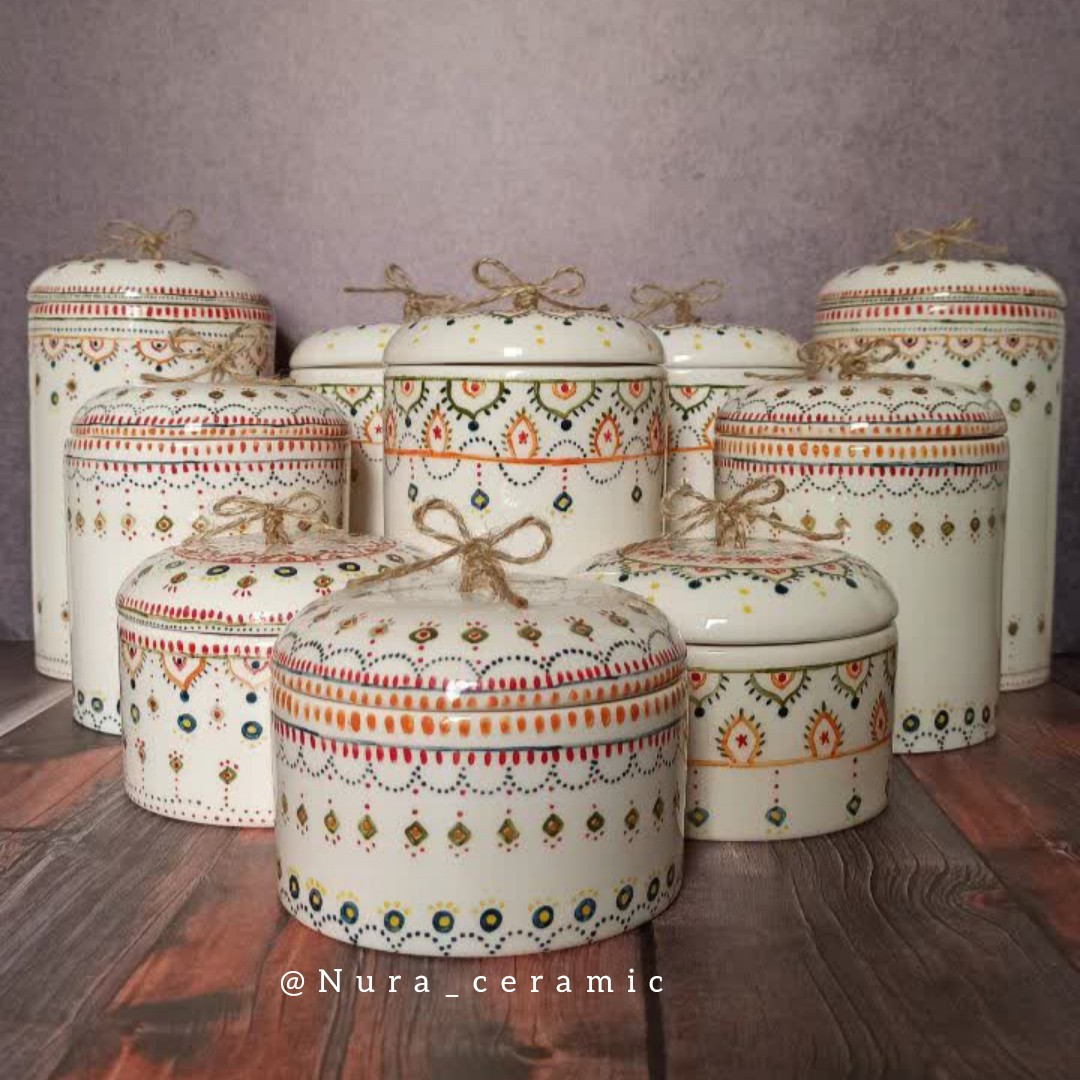 بانکه  سرامیکی سایز 1 دست ساز 3عددی (پس کرایه)