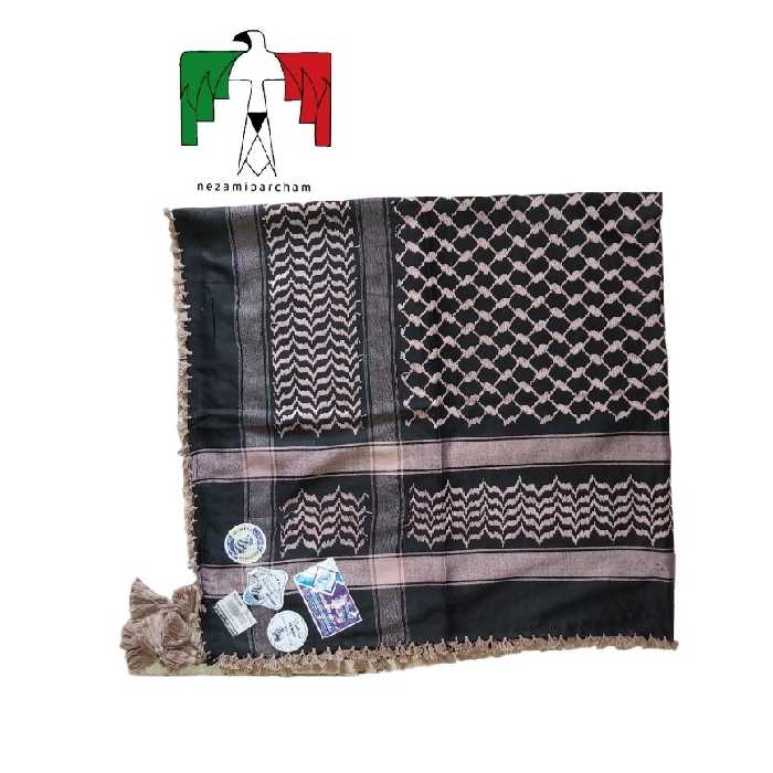 چفیه عربی ساخت هند اعلا خاکی روشن چفیه هندی درجه یک چفیه عربی خاکی روشن چفیه کوهنوردی چفیه استتار شال عربی نخی خنک