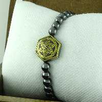 دستبند سنگ حدید حکاکی ستاره سلیمان