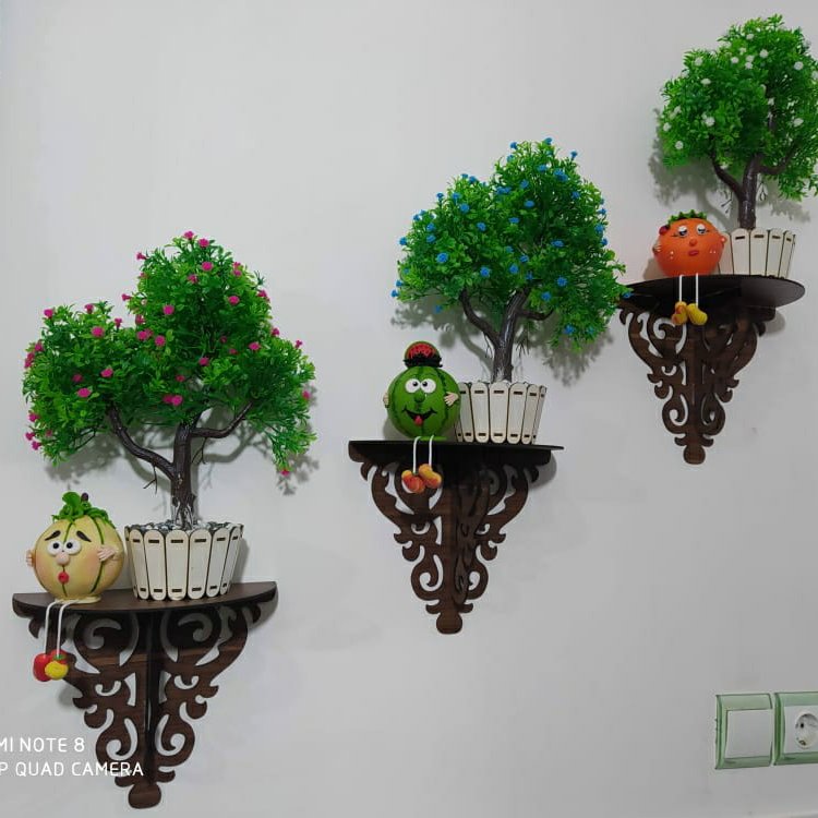 شلف نیم دایره چوبی ( ست 3عددی )