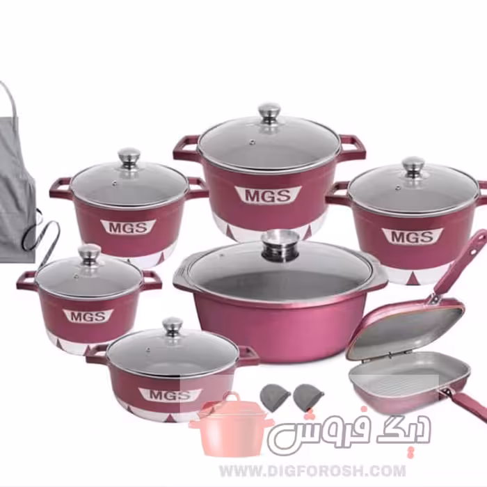 سرویس قابلمه ام جی اس 17پارچه چدن گرانیت MGSباضمانت  و آماده ارسال