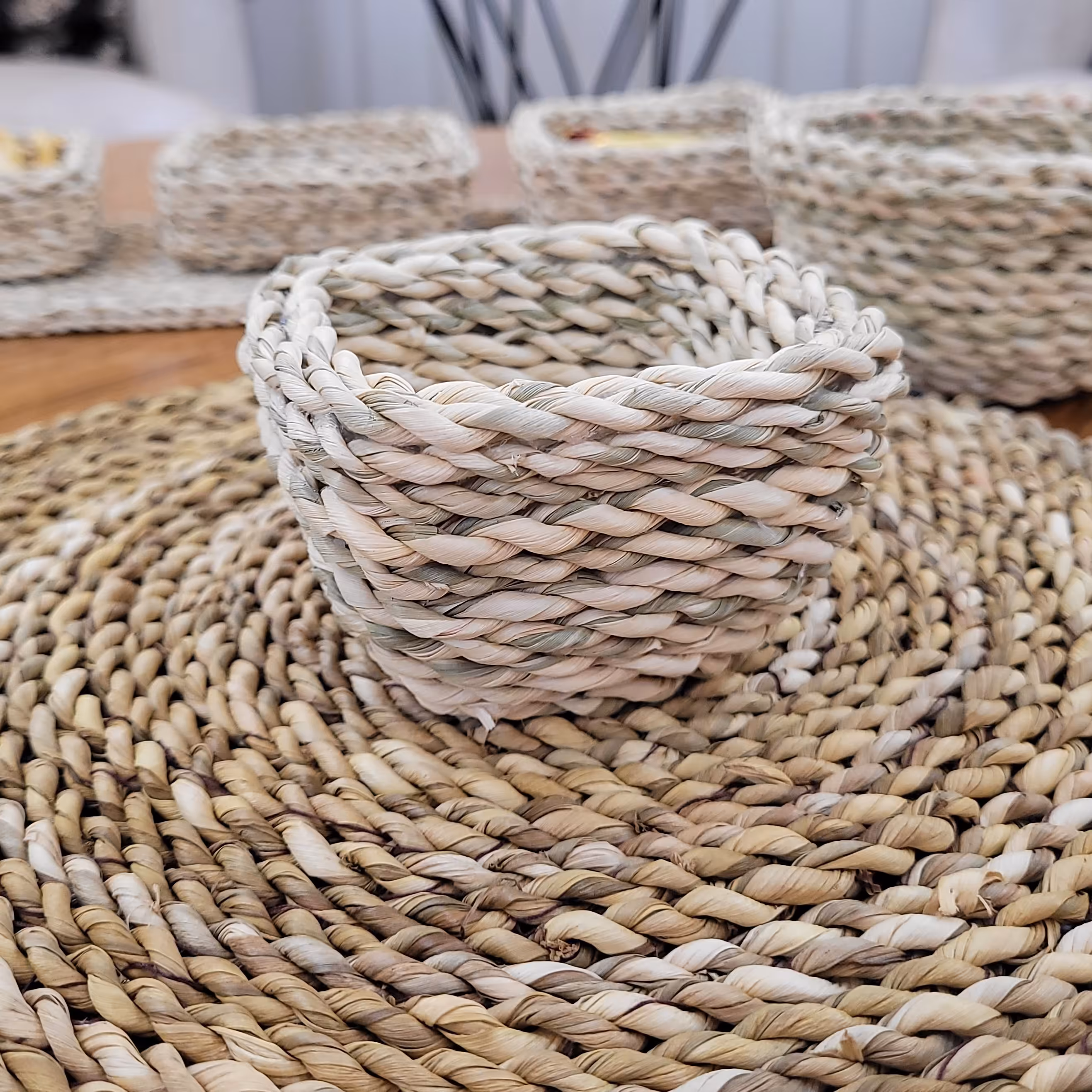 کاسه حصیری طرح مربع
