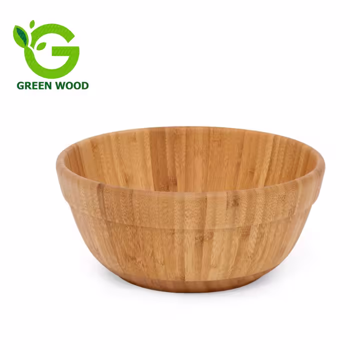 کاسه میوه و سالاد چوبی بامبو مدل D27 کد Gw141001007