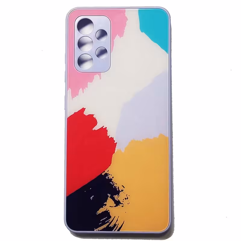 قاب طرح دار پشت گلسی محافظ لنزدار سامسونگ SAMSUNG Galaxy A32 4G کد2