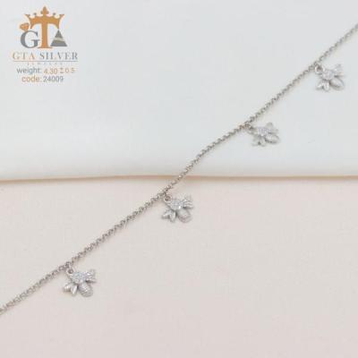 پابند نقره مدل با آویز زنبور عسل عیار 925 کد 24009