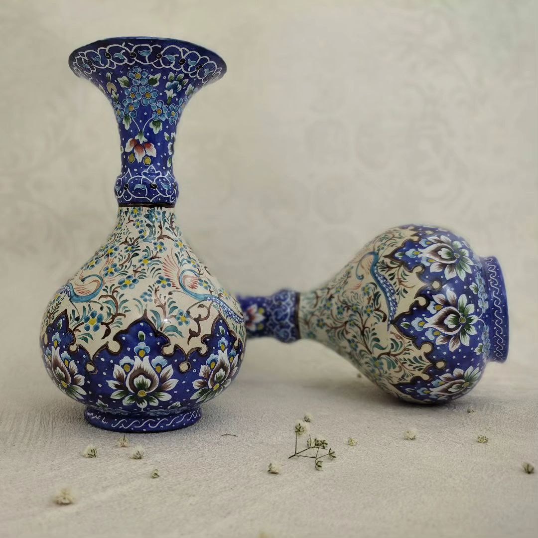 گلدان مینا کاری جفتی