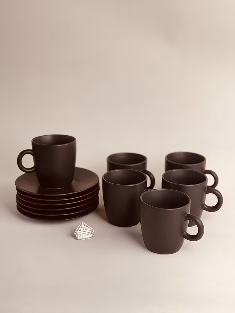 ست چایی خوری مشکی مات کد002406