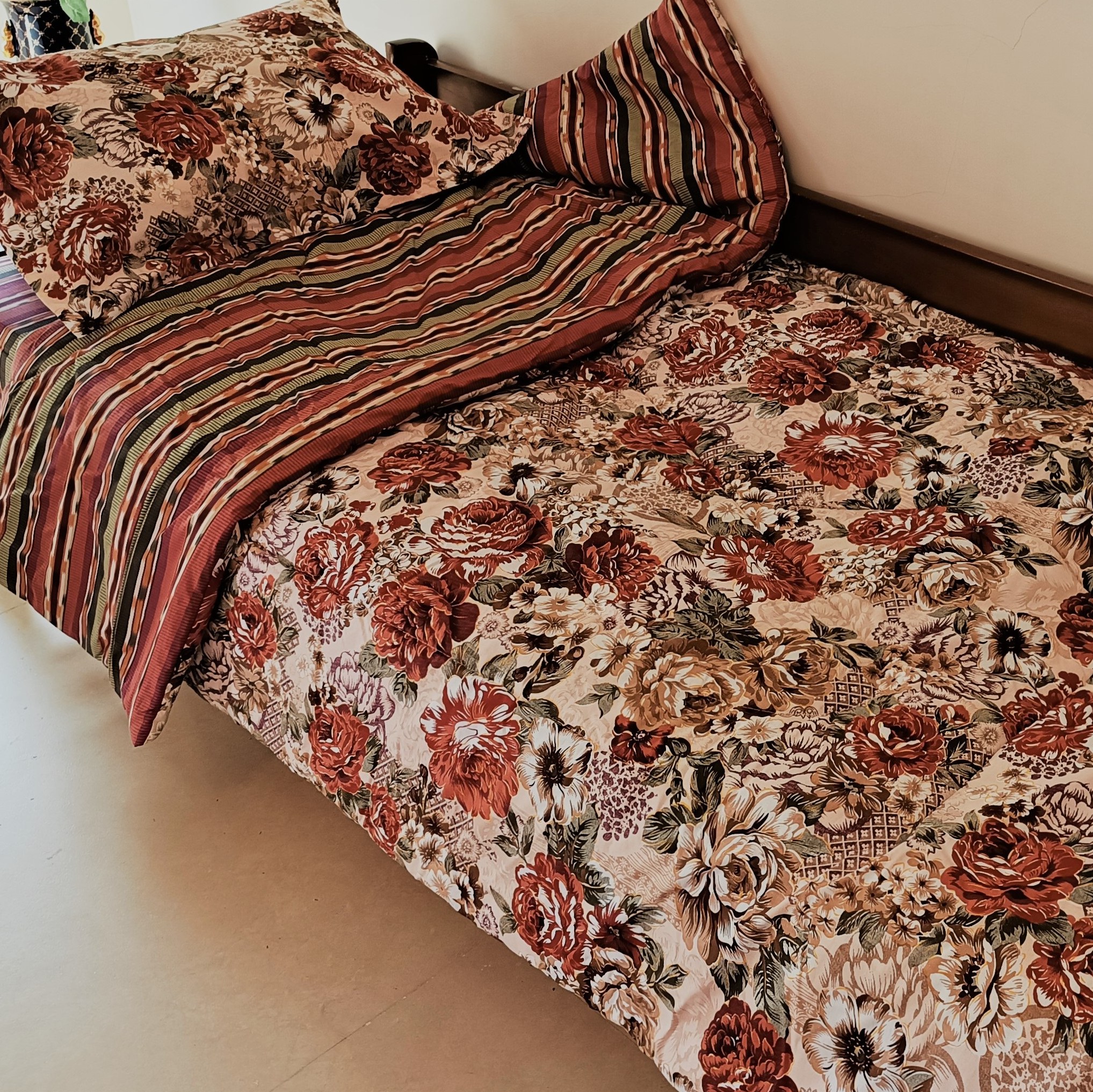 لحاف نخ پنبه یکنفره 4 تکه درجه یک برند پرقو PG03