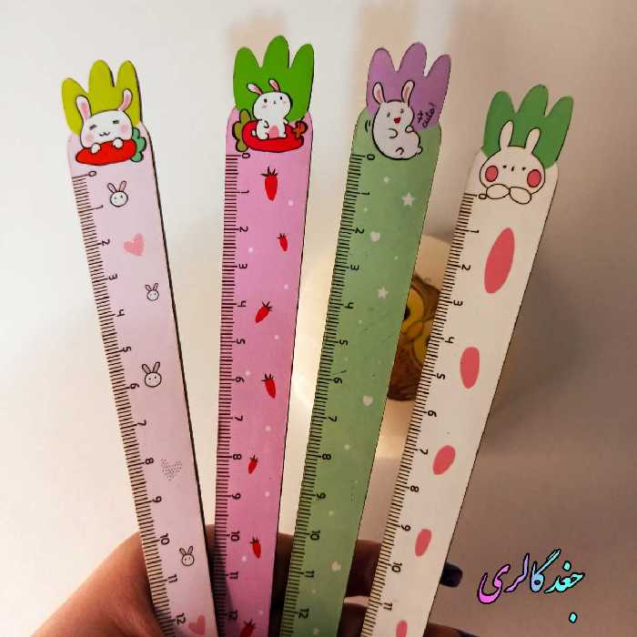خط کش فانتزی 15 سانتی طرح هویج و خرگوش