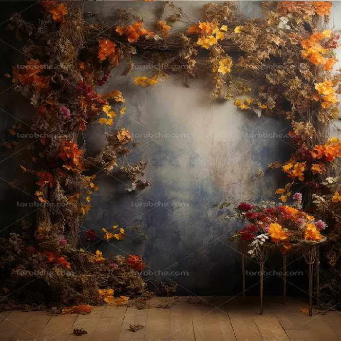 بک دراپ گل و برگ پاییزی | گرافیک با طعم تربچه